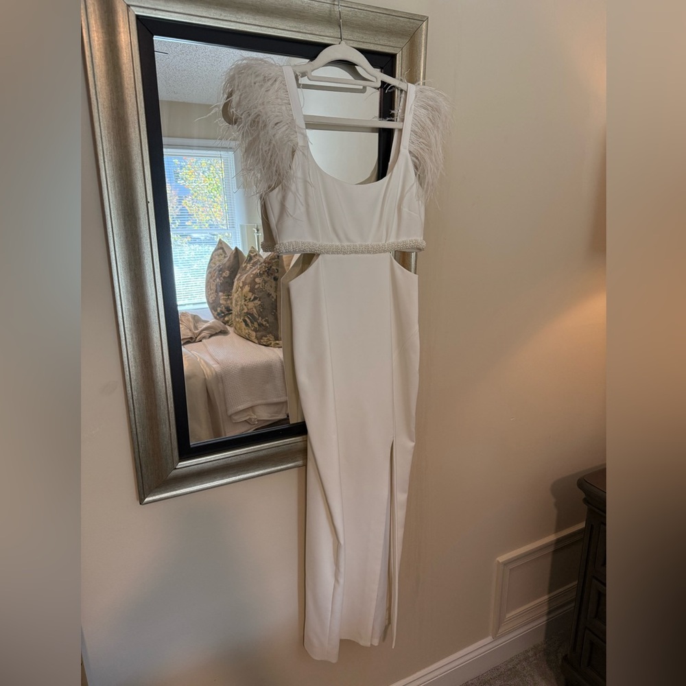 Likely Feather Midi Dress